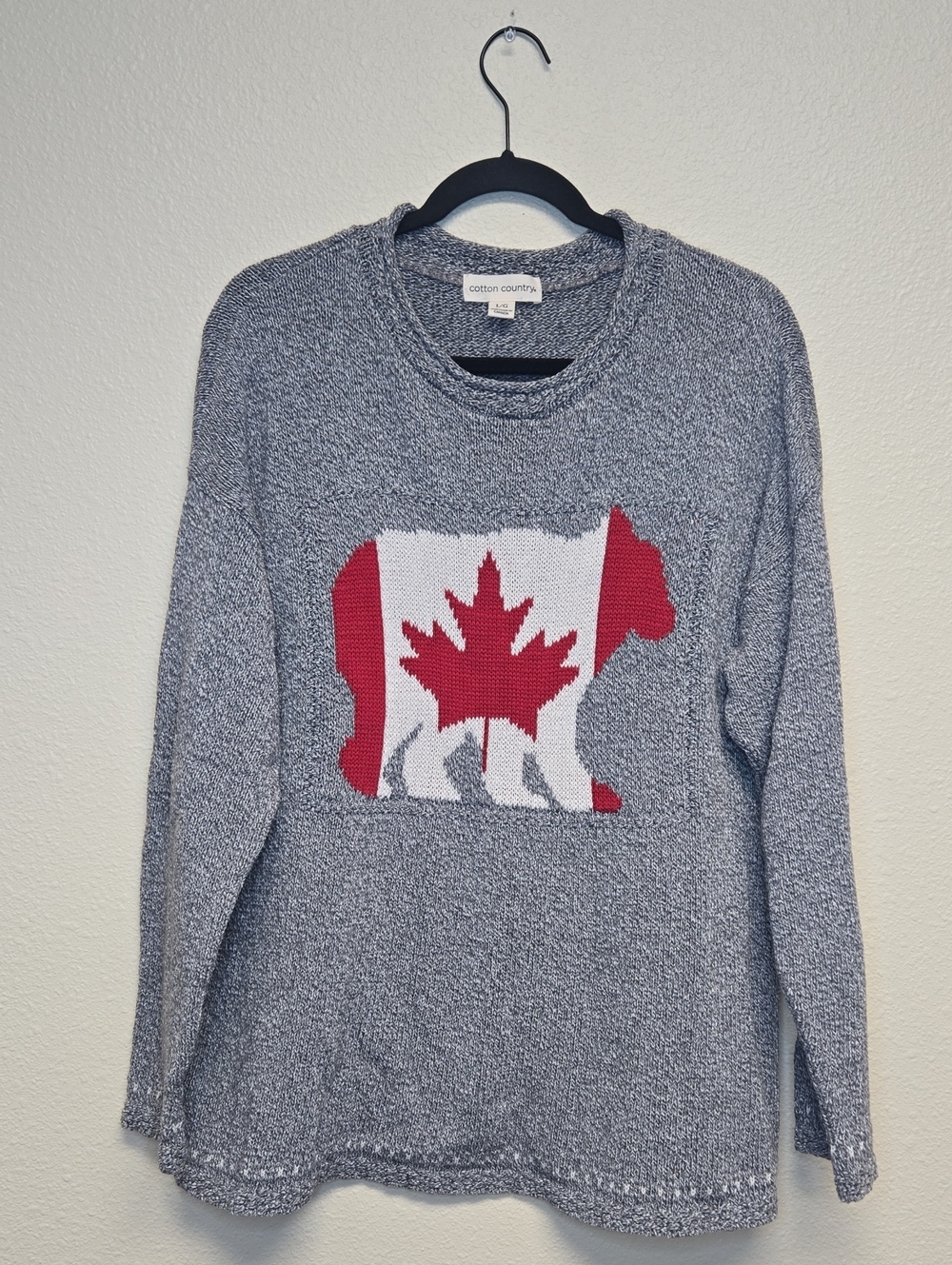 Cotton Country Canada Flag Bear Sweater